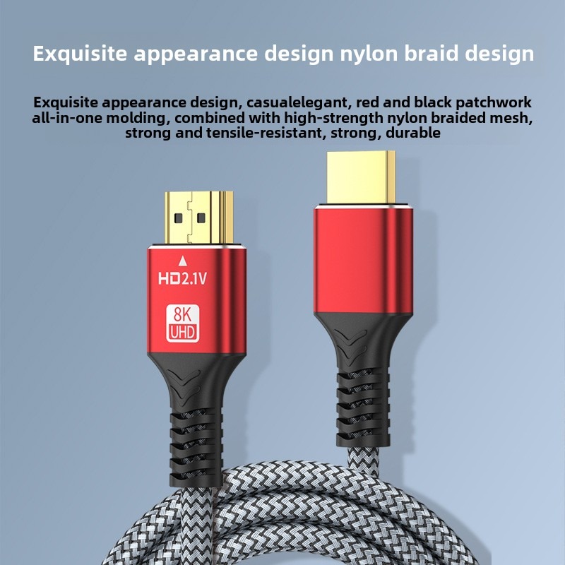 8K HDMI-Compatible 2.1 Cable High Speed 48Gbps Dynamic HDR 8K/60Hz 4K/120Hz UHD Ultra High Definition Video Cable for HDTV