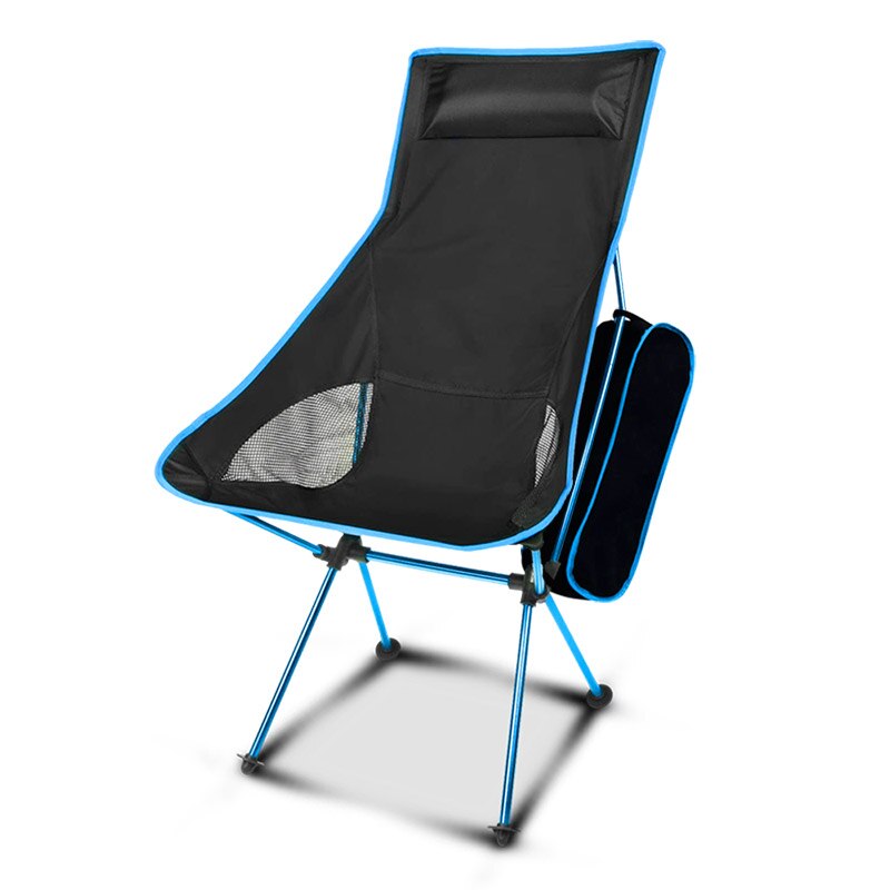 Camping moon stol foldbar bærbar udendørs møbler til travle bbq strand picnic vandreture fiskeri max belastning 150kg fiskestol: Himmelblå