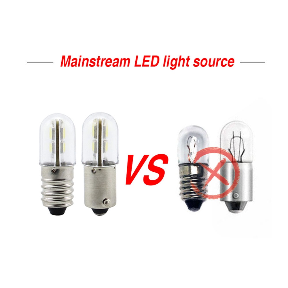 10 Uds E10 bombilla Led Ba9s 6V T4w 1w luz indicadora 6,3 V 12V 24V 48V 60V 120V 220V 2835 4SMD