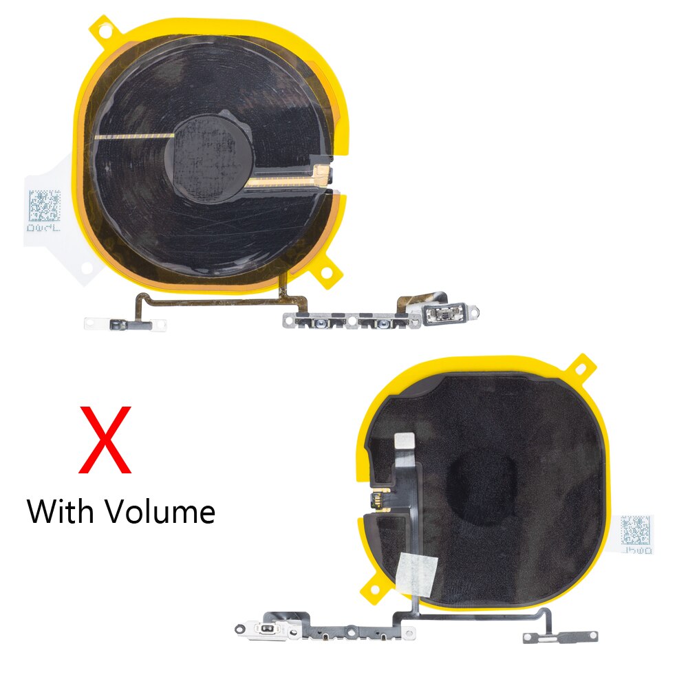 Chip de carga inalámbrico bobina para iPhone X XS / XS Max Flex del botón de volumen con NFC Chip Cable Flex piezas de repuesto