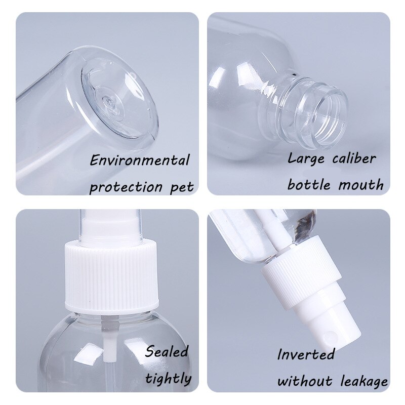 30-200Ml Draagbare Plastic Spray Fles Transparante Make-Up Vocht Verstuiver Pot Fijne Mist Spuit Tuin Plant Watering Gereedschap