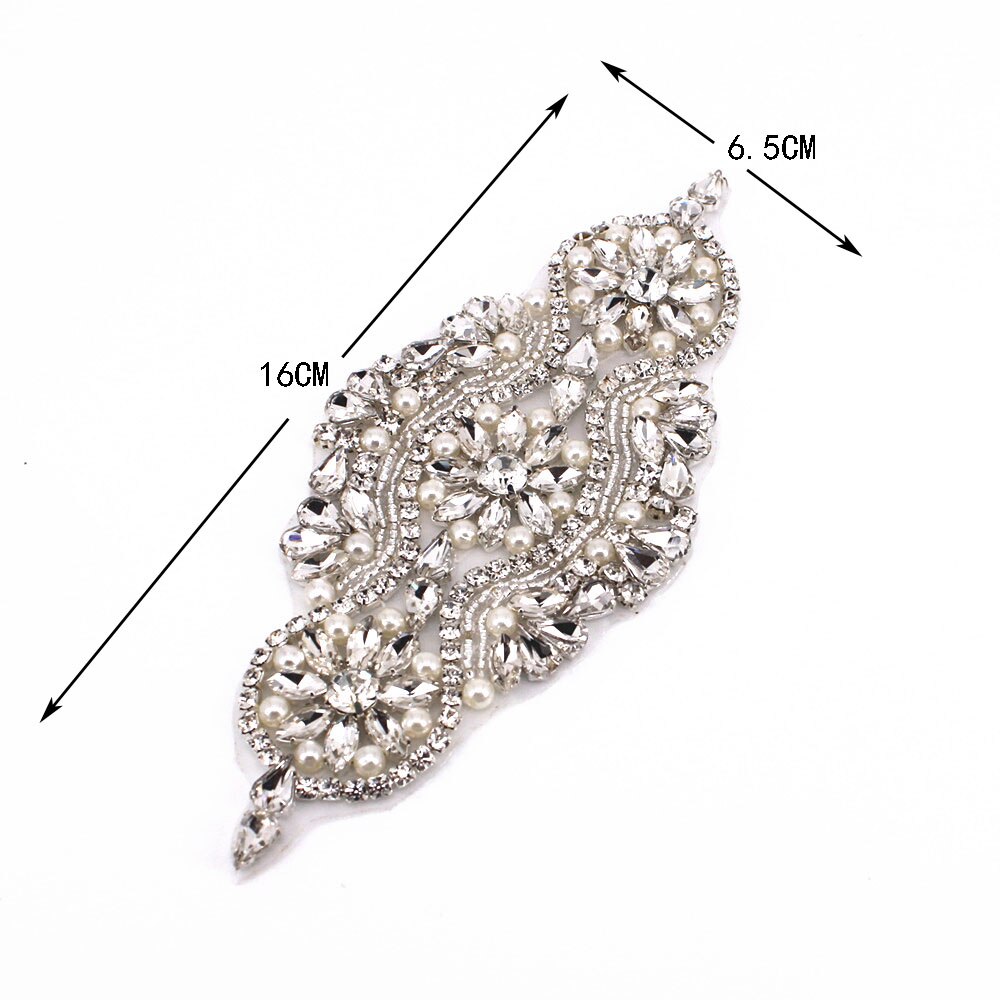 Or Perlé Cristal Strass Applique Décorations pour les Robes De Mariée De Bal Artisanal Éclat de Ceinture de Mariage Appliques: Crystal Applique 6