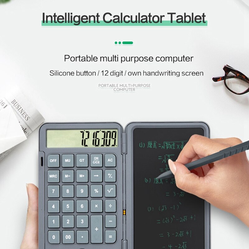 Calculator Writing Tablet - 6.5 Inch LCD Screen - Rechargeable - Portable Drawing Board
