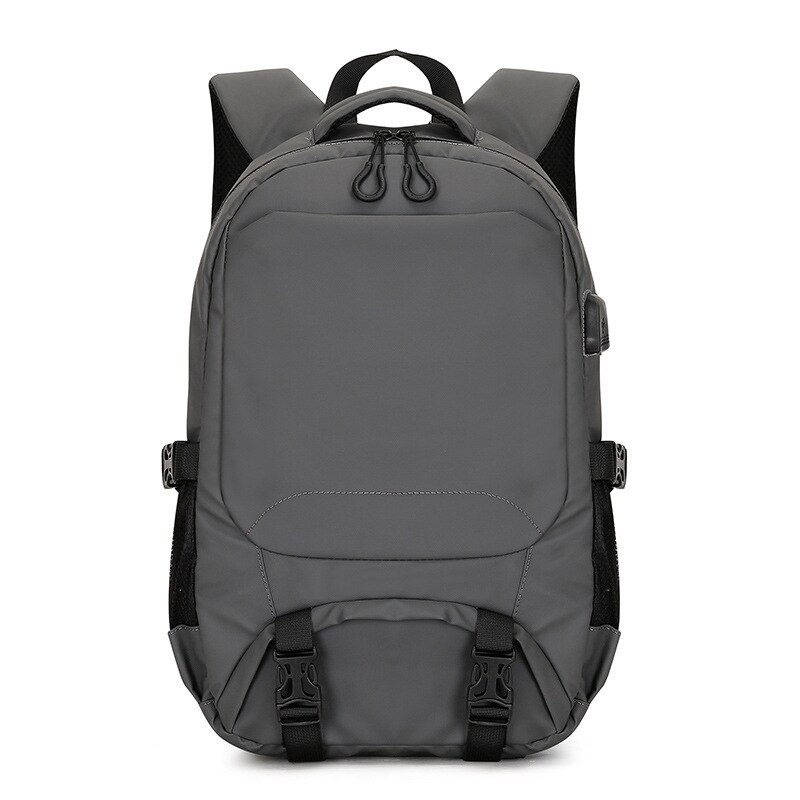Large Capacity Men Backpack Gray USB Outdoor Casual University Student High School Bag for Teenage Boys