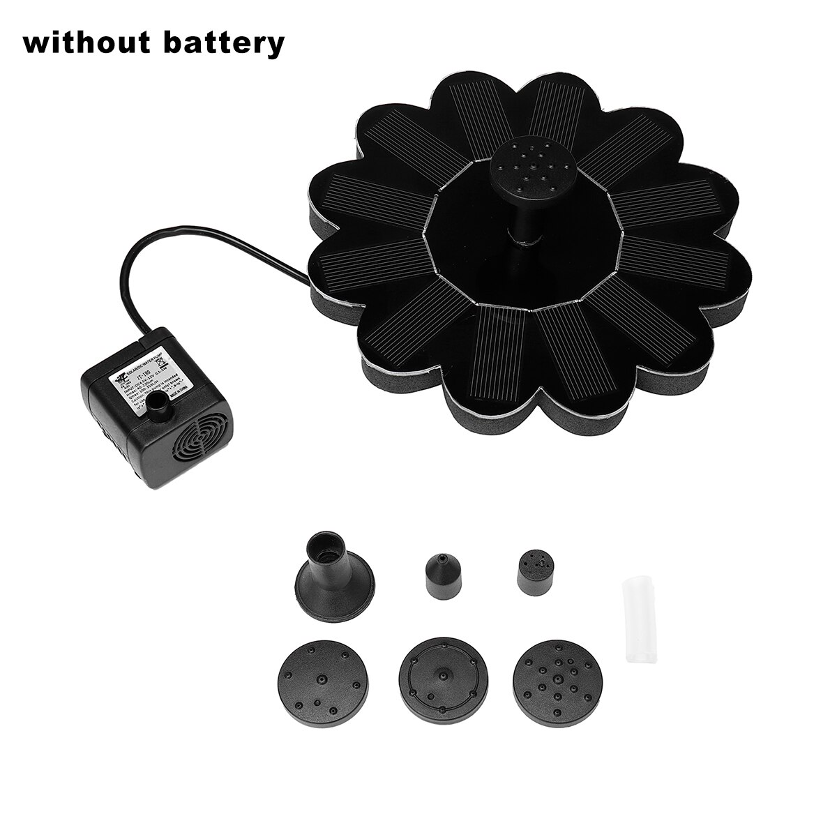 6V 1.4W Solar Powered Fountain Pool Lake Pond Water Aquarium Bird Bath Floating Water Fountain Pump Garden Decor with Battery: Without Battery