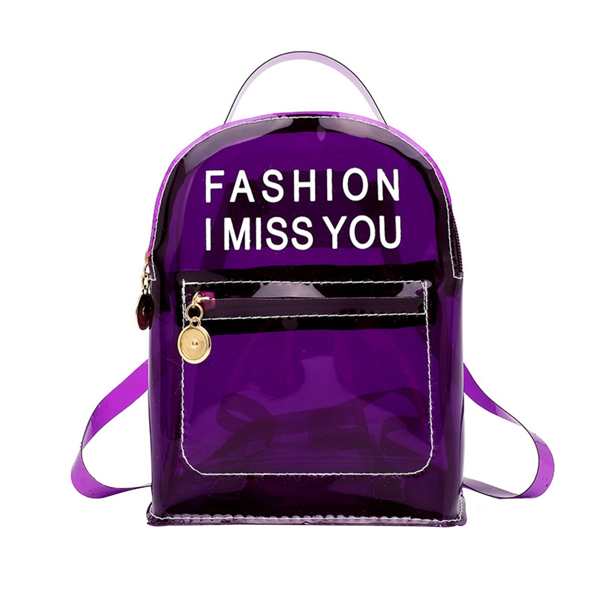 Mini Clear Backpack Lightweight Transparent See Through Mini Satchel Women Kids Girls Bag for College Work Travel: Purple 