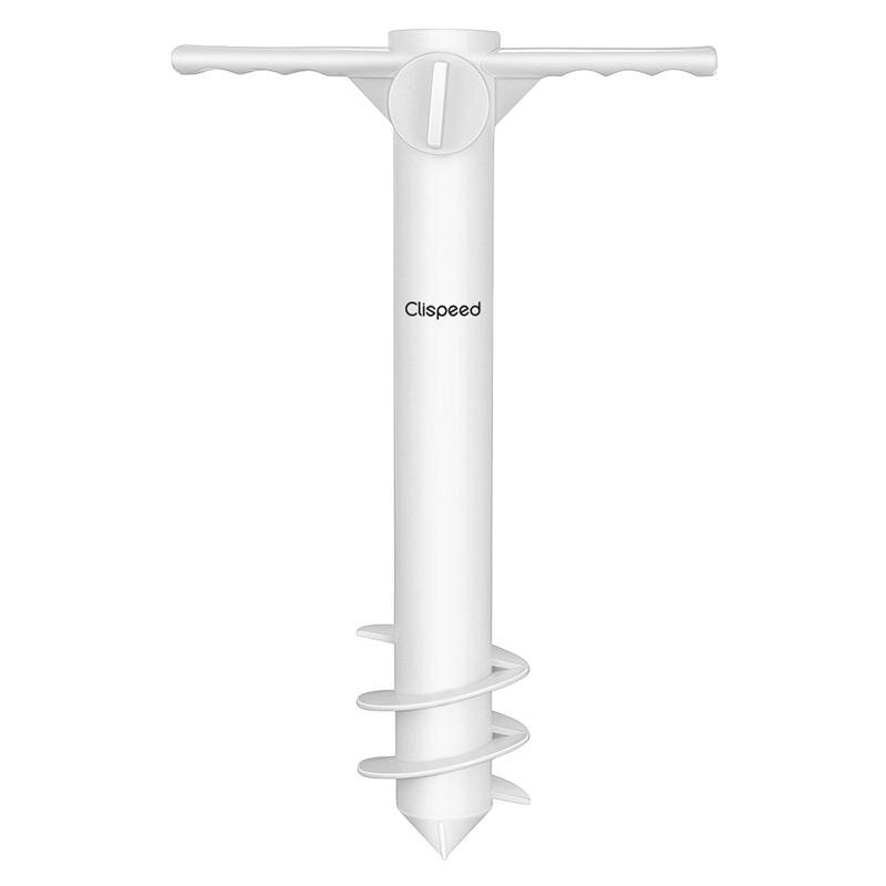 Clispeed-sombrilla de playa con ancla de arena, soporte Universal para barrena de arena de tres vueltas, grabador de arena, espiga: Default Title