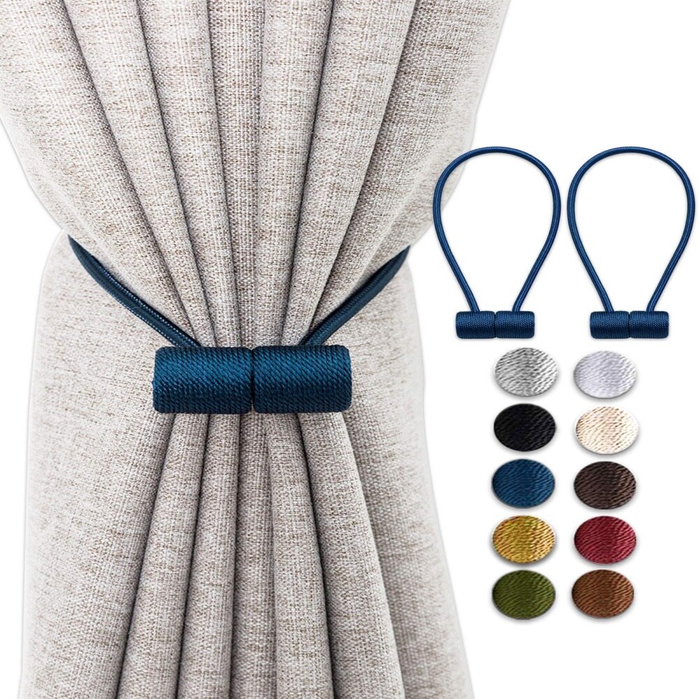 Magnetische Vorhang Raffhalter Gardinen Raffhalter Verbesserte 2 Pack 16 Zoll Dekorative Vorhang halte zurück Vorhang Clip Schnalle für Blackout: Blau