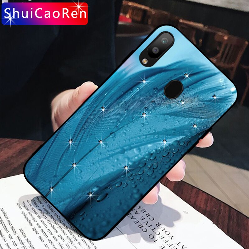 Luxus Silikon Fällen Für Samsung Galaxy M10 M20 M30 Glitter Diamant Shell Zurück Abdeckung Für Samsung M 10 20 30 strass Fall