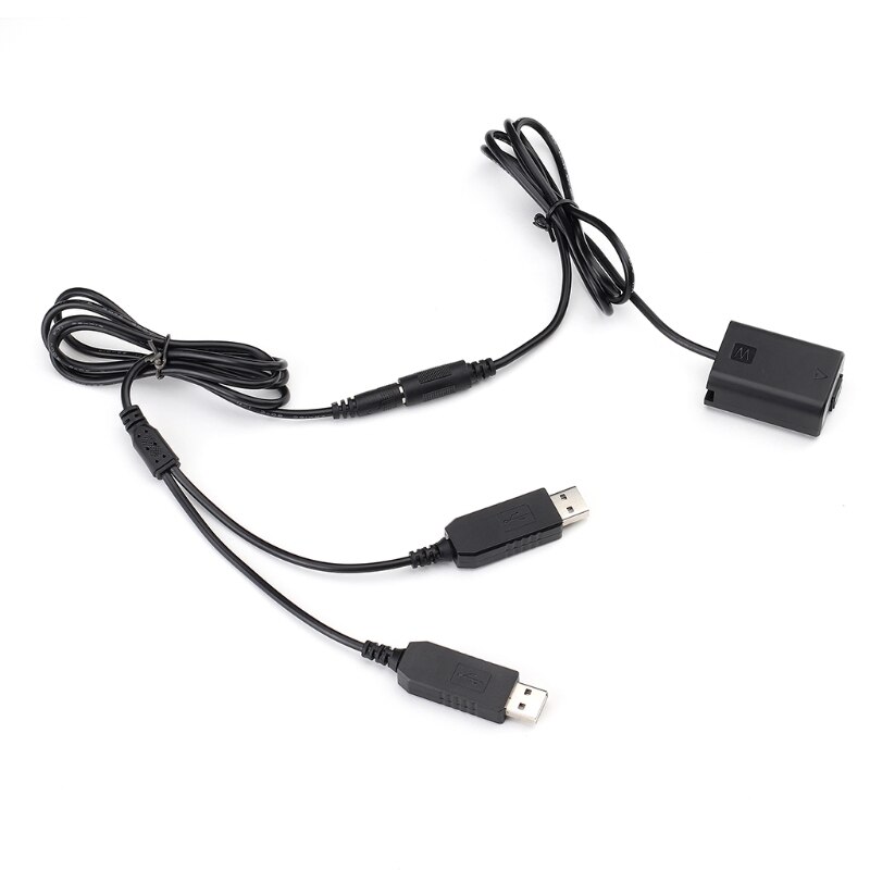 Dual Usb Voeding Dc Coupler Vervanging NP-FW50 Batterij Voor-Sony Camera