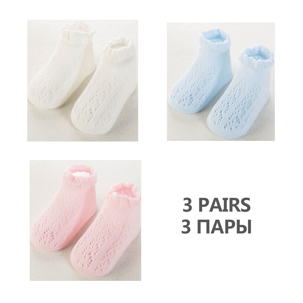 Calcetines huecos de estilo español para niños y niñas, medias antideslizantes de Color sólido, sin mangas, para Primavera, 3 par/lote, novedad de: Default Title