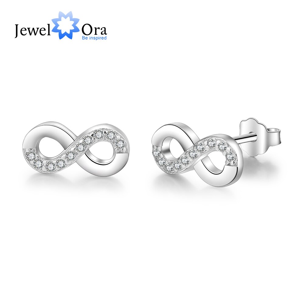 Infinity Love-pendientes de circonita cúbica para mujer, de Plata de Ley 925, accesorios para , joyería EA101984