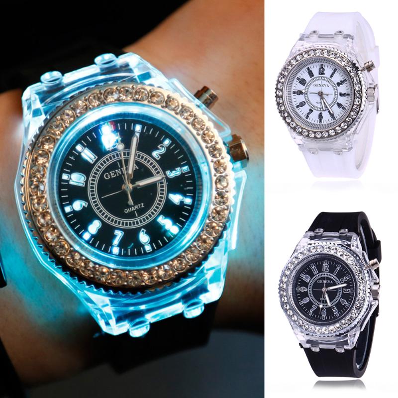 Licht quartz horloge met strass leren band, unisex analoog polshorloge