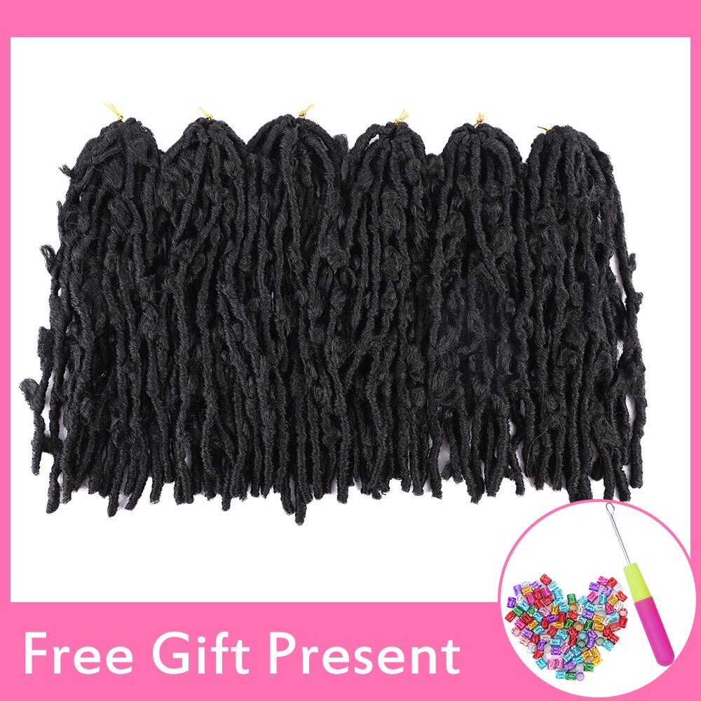 MokoGoddess Distressed Butterfly Locs Crochet Hair 12Inch Pre Looped Goddess Faux Locs Crochet Braiding Hair Extensions