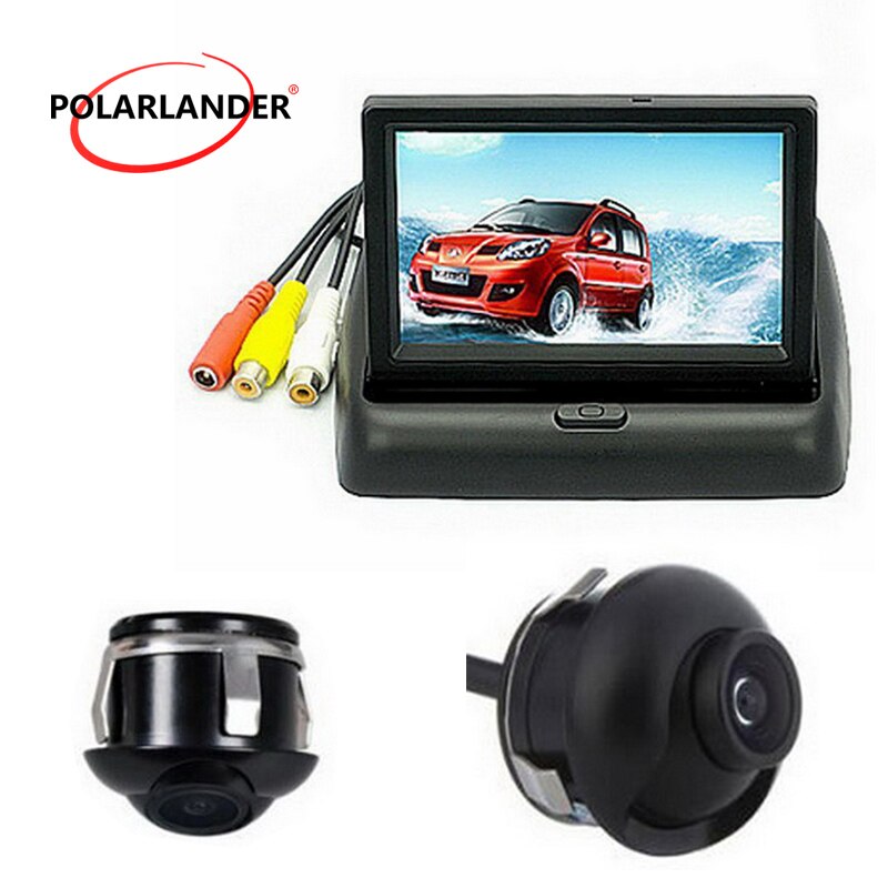 ] Backup 2 Video Auto Monitor TFT 4.3 inch 12 v Voor HD 360 CCD Parkeer camera
