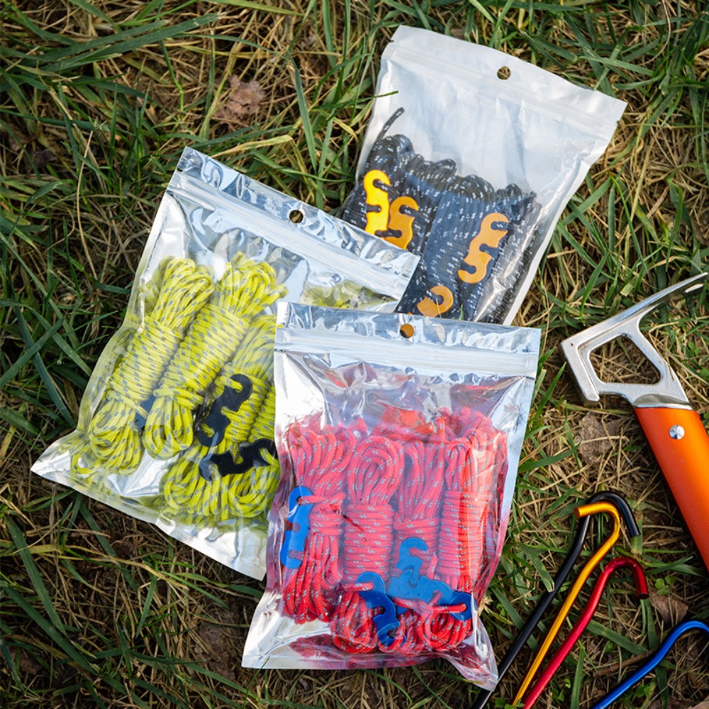 4 stuks reflecterende elastische scheerlijnen voor kamperen, met aluminium spanner, voor tent, zeil, luifel, outdoor wandelaccessoires.