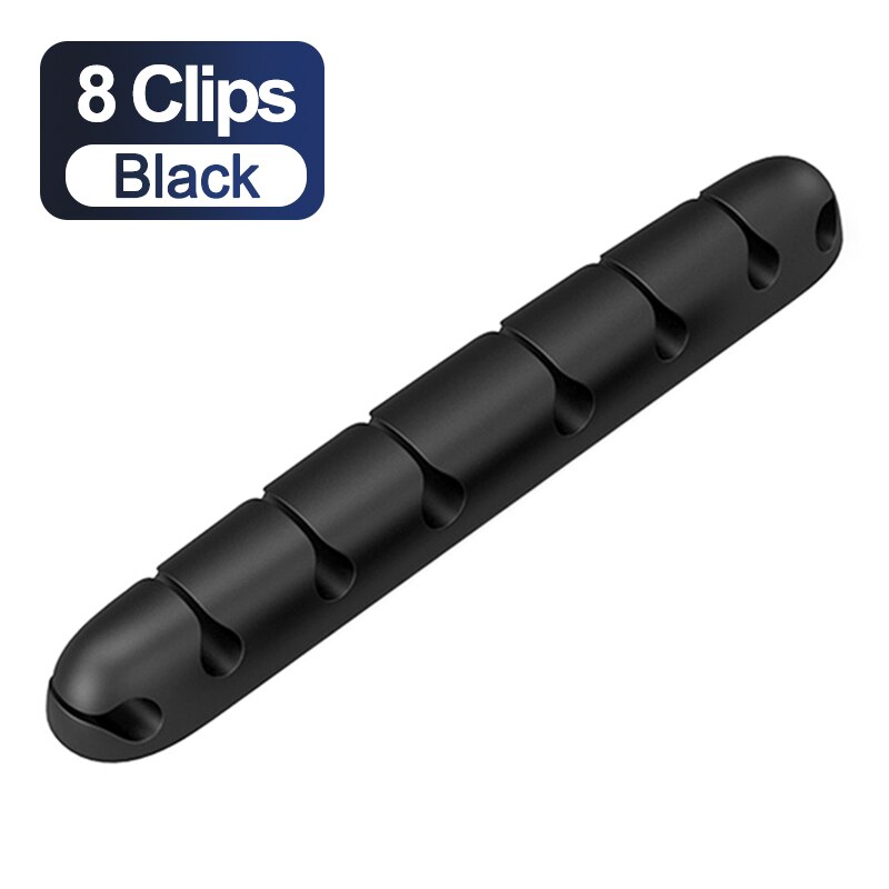Kabel robić ładowarki USB Organizer przewód robić zarządzania kablami klip robić ładowania oplot na kable klipsy robić myszy przewód słuchawkowy organizer: C-8 clips czarny