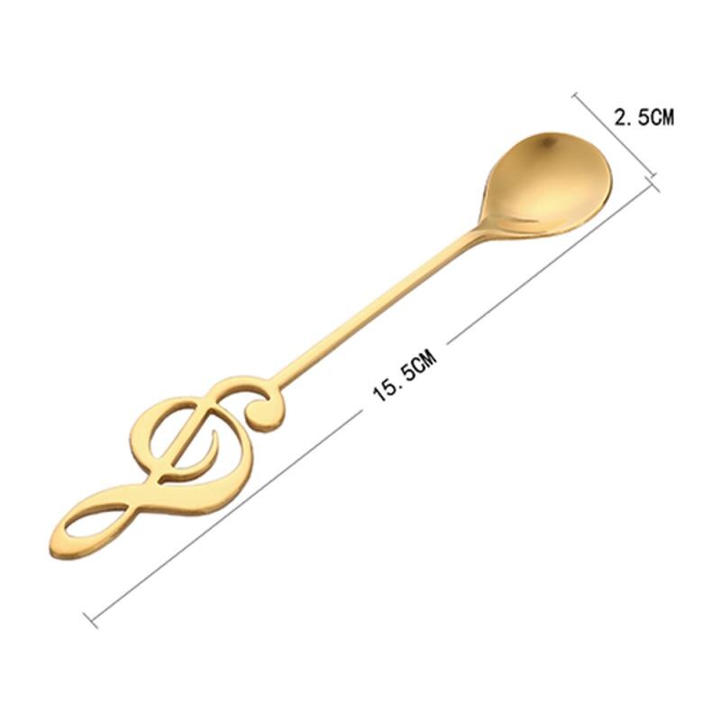 1PC Stainless Steel Music Shaped Coffee Spoon Teaspoon Dessert Snack Children Spoon Mini Spoons Tableware 7 Colors