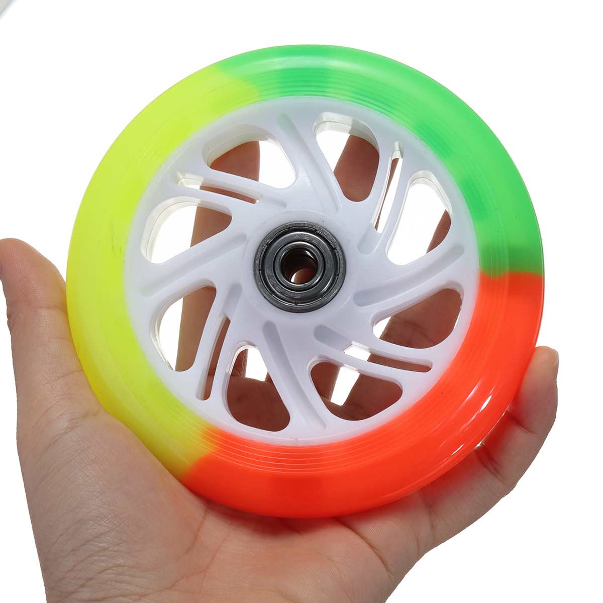 4PCS 120mm LED Flash Light Up Wheels For Scooter Inline Skates 2 ABED-7 Bearing