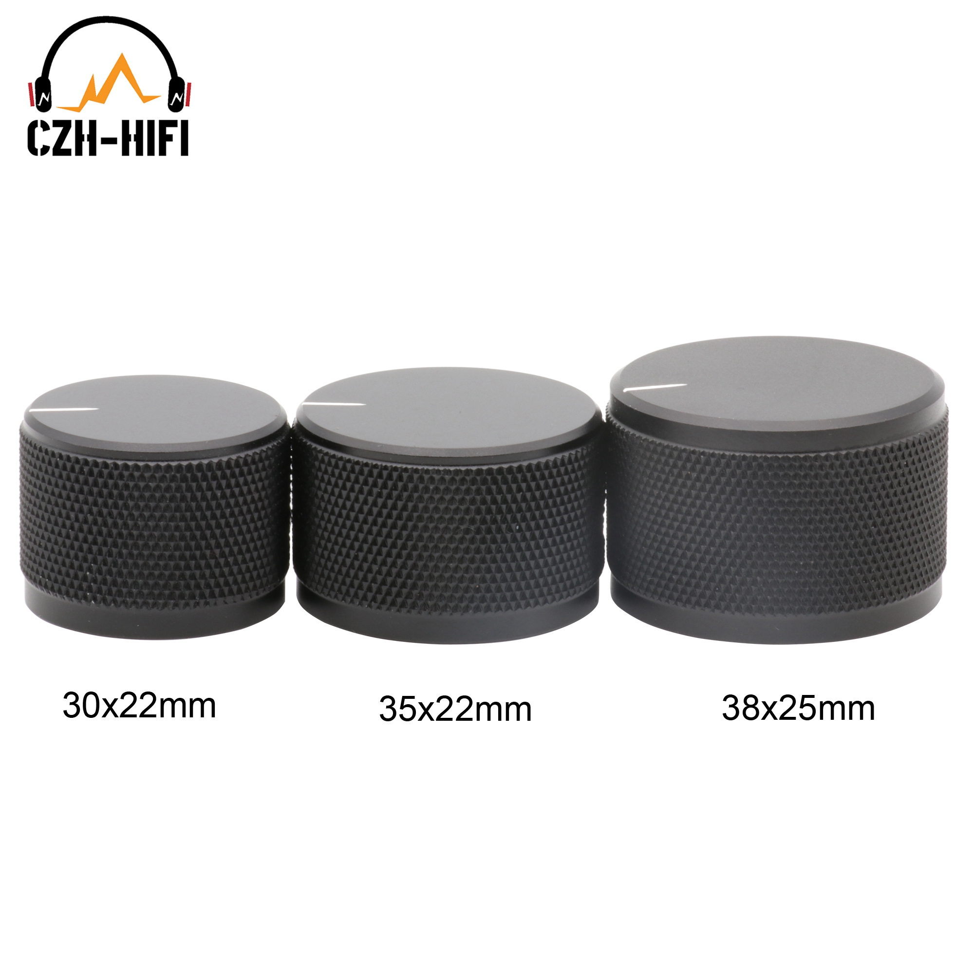 Perilla de Audio de 30mm, 35mm y 38mm, potenciómetro de aluminio sólido, interruptor giratorio, botón de puntero para CD, DAC, AMP, sonido de volumen, 1 ud.