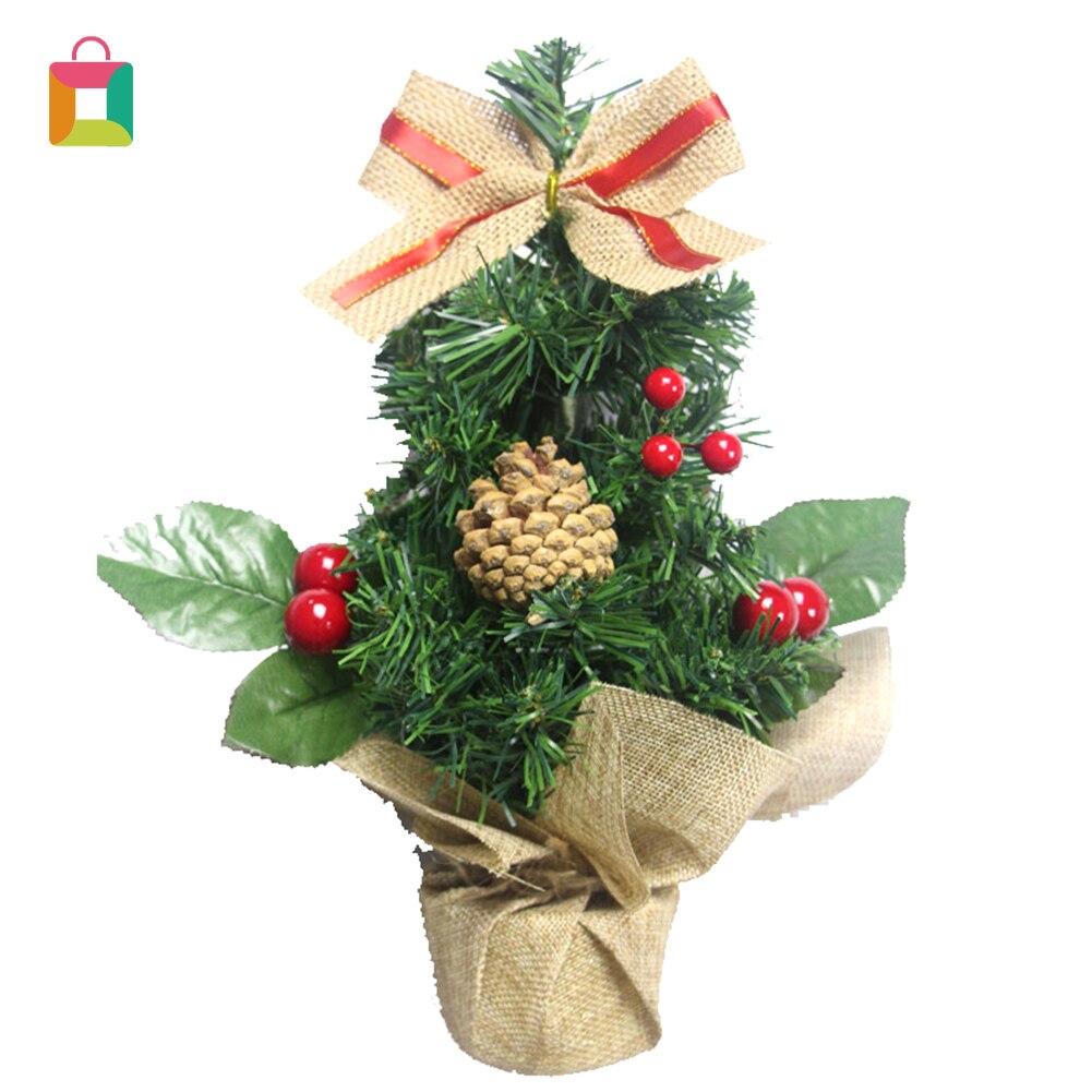Mini Kunstmatige Kerstboom Met Dennenappel Lint Cozy