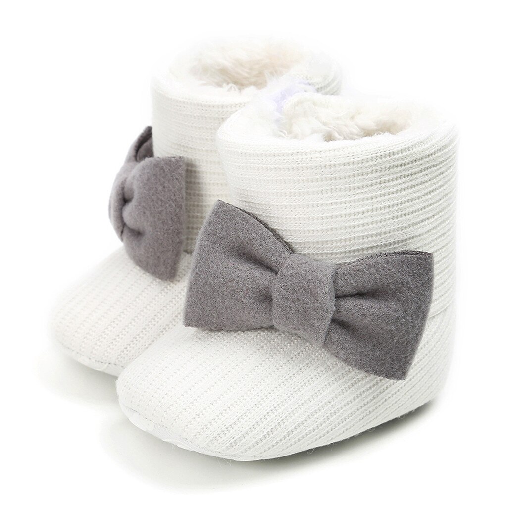 Kleinkind Stiefel Winter Innen Hause Baby Und Jungen Mädchen Schuhe Anti-Unterhose Kleinkind Schnee Warme Prewalker Pelzigen Hausschuhe Stiefel r4: Weiß  / 11