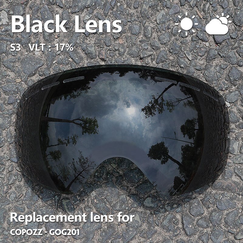 Sunny Cloudy Lens for ski goggles GOG-201 anti-fog UV400 large spherical ski glasses snow goggles eyewear lenses(Only Lens)