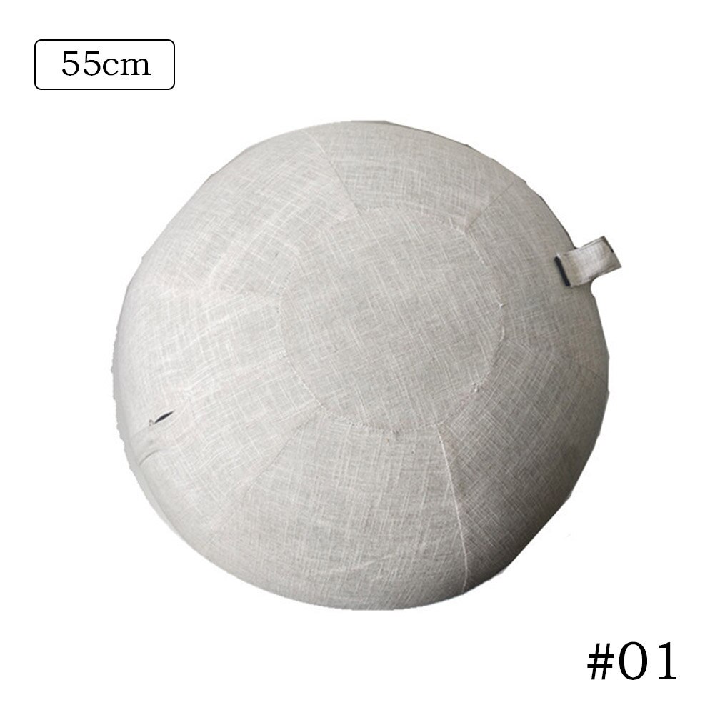 Premium Yoga Bal Beschermende Cover Gym Workout Balance Ball Cover En Onderkant Ring Voor Yoga Gym Oefening Fitness Accessoires: Beige  55cm Cover