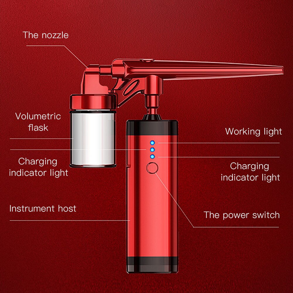 Oxygen Injection Moisturizing Beauty Machine Spray Portable USB Charging Nail Art Face Paint Cake Wireless Beauty Air Brush