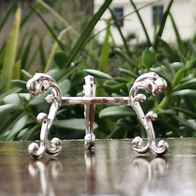 Base de exhibición de bola de cristal de Metal grande, soporte de mesa, decoración del hogar, adornos para , , pisapapeles, esfera de cristal, fotografía, 1 Uds.: Plata