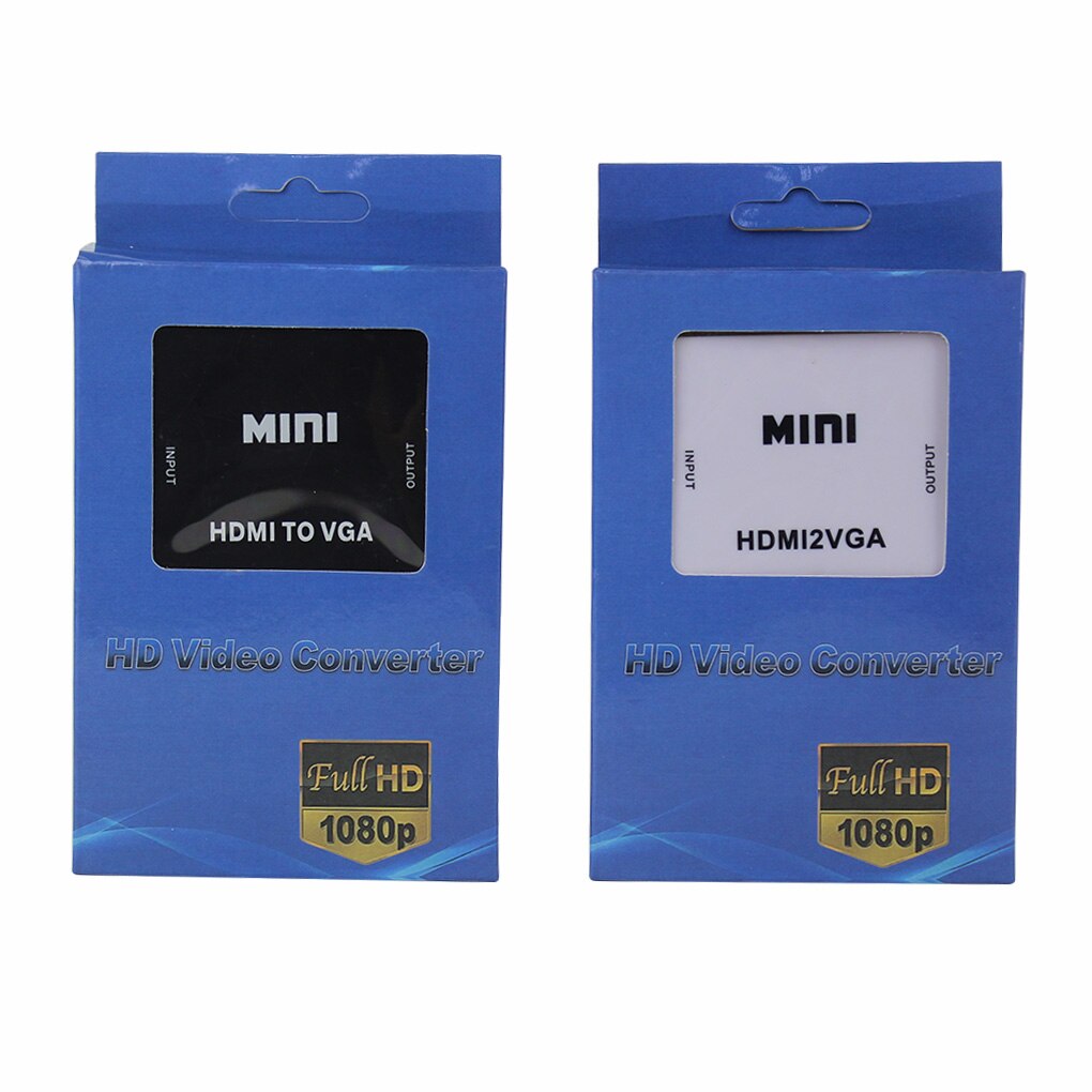 Portable HD 1080P MINI HDMI to VGA Converter With Audio VGA2HDMI Video Box Adapter For Computer HDTV Projector For Xbox DVD PS3