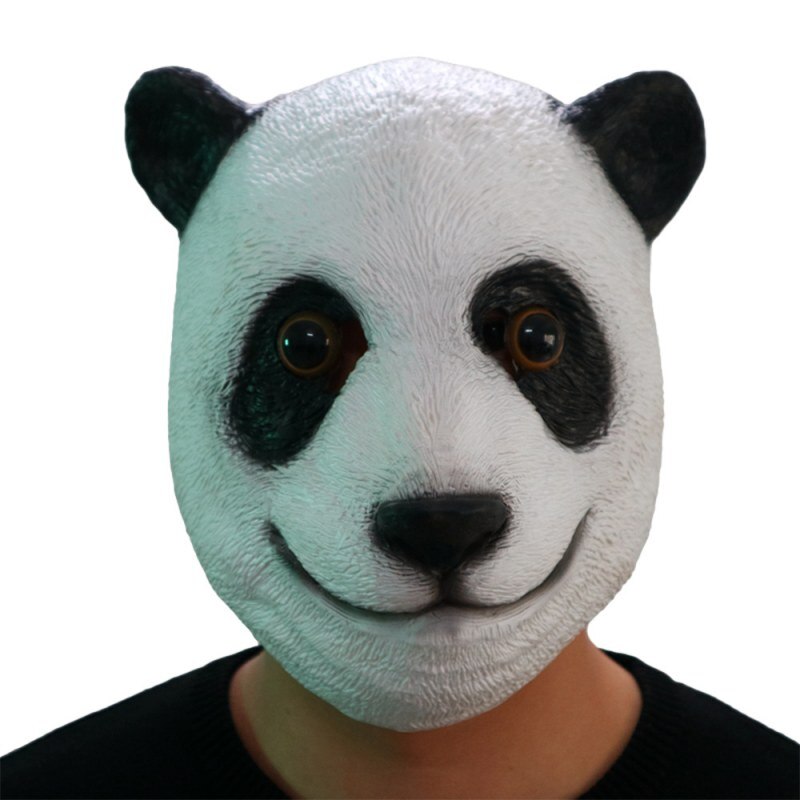 Animal Shape Panda Mask Novelty Latex Halloween Mask Funny Cute Dance Cosplay Props Mascaras De Latex Realista Party Supplies