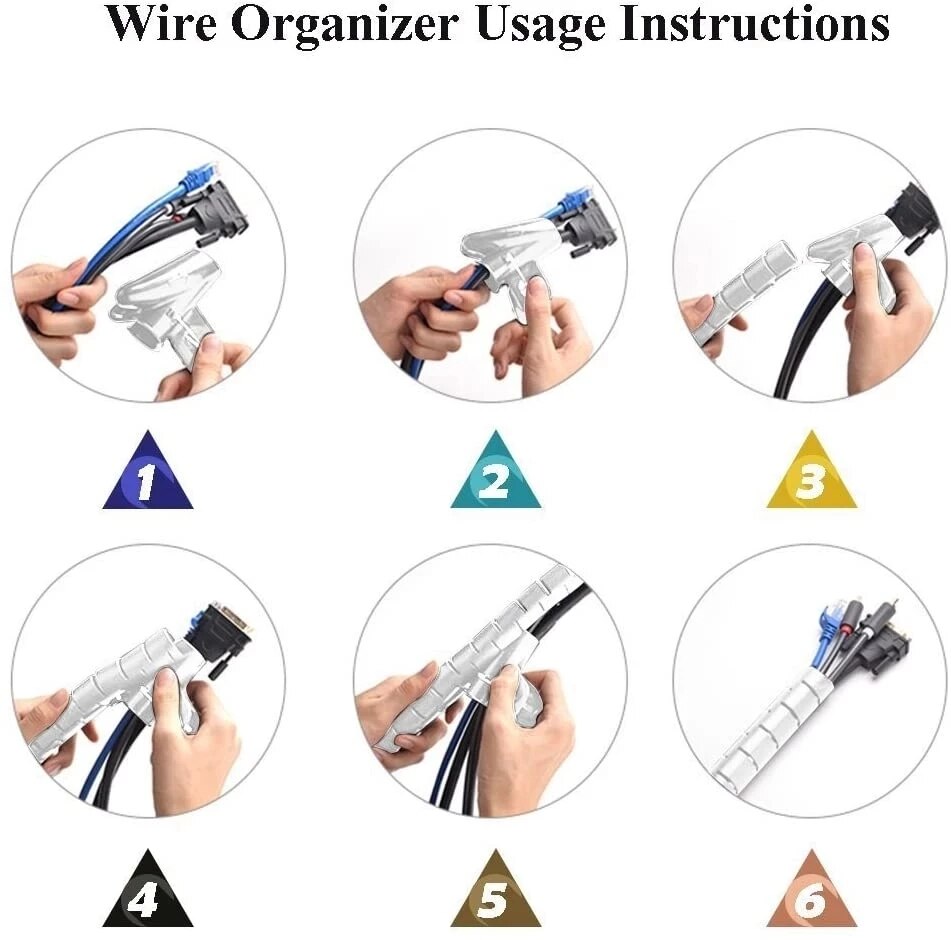 Cable Wire Protector Cable Organizer Clips Computer Cord Protective Tube Flexible Spiral Clamps Wired Organizer Management Tools