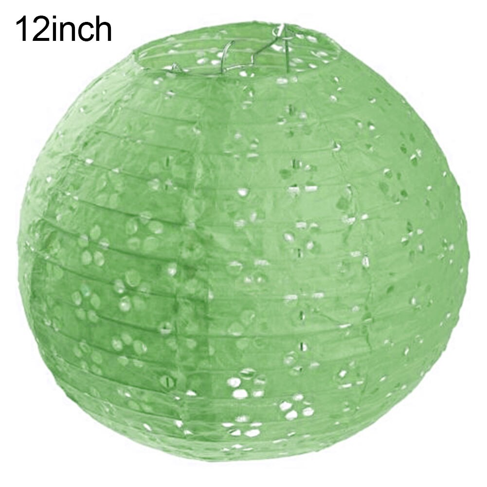 Chinese pruimenbloesem holle hangende papieren lantaarn huwelijksfeestdecoratie: Fruitgroen / 12 inch