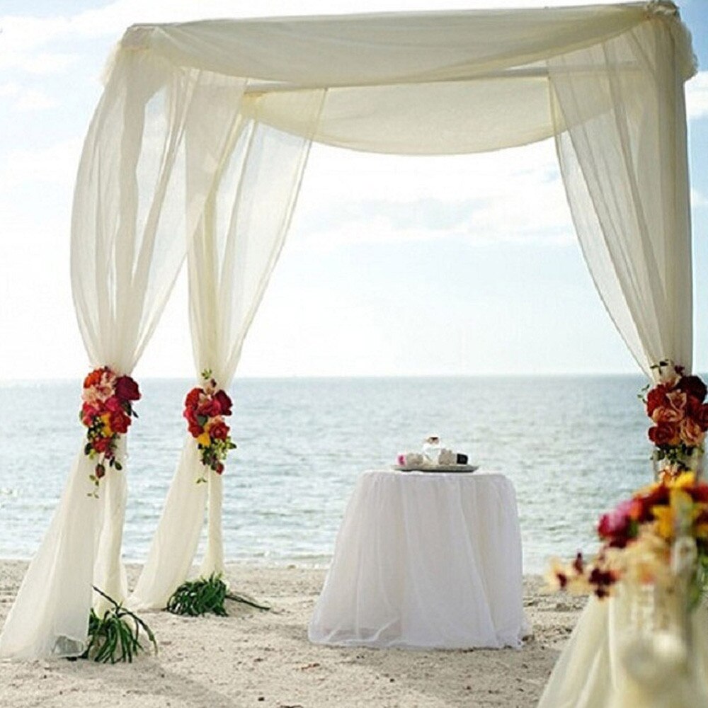 500x48CM Organza Sheer Organza Fabric For Wedding Backdrop Decoration Banquets Event Silk Yarn Party Diy Streamers Banners