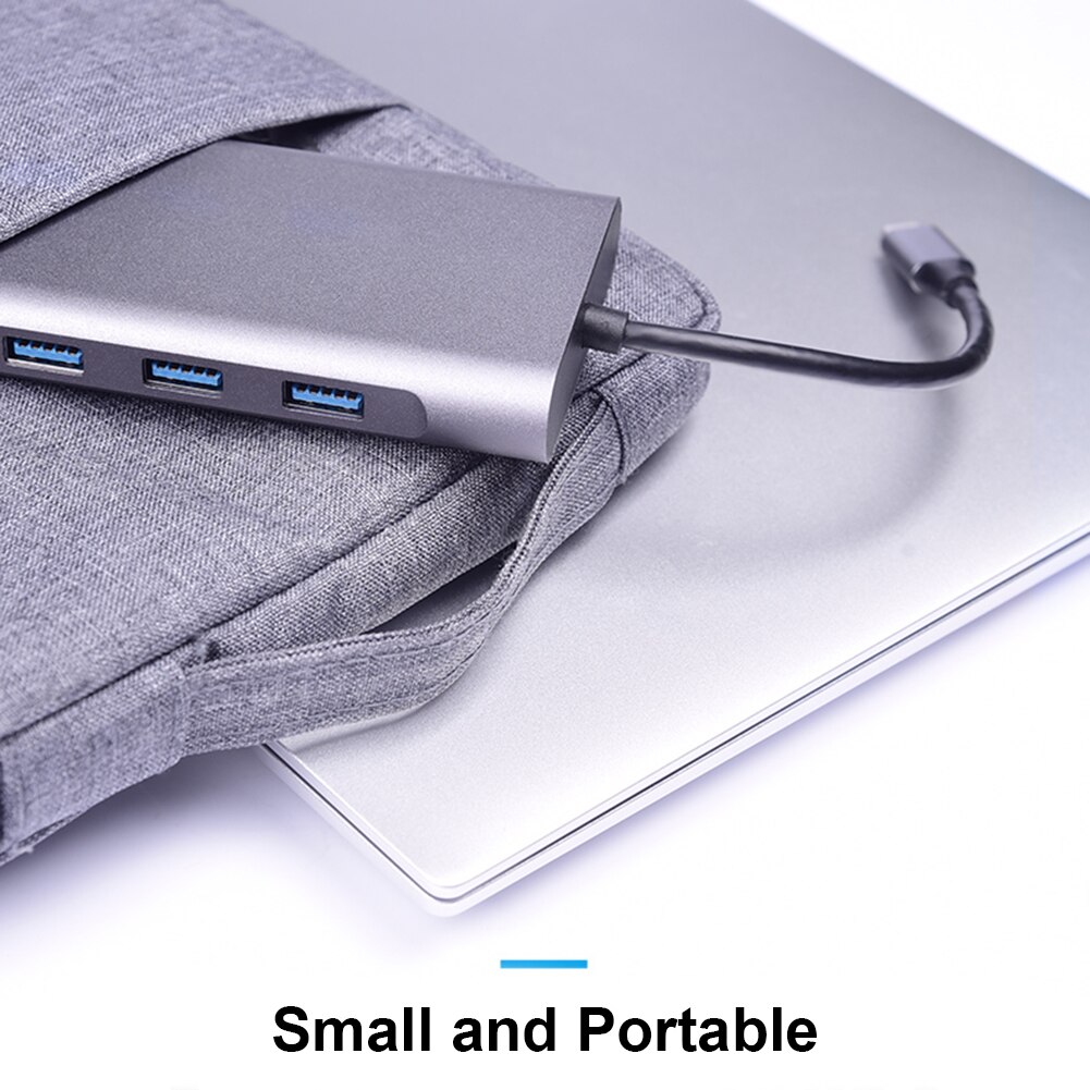 Grey Aluminum Shell 10 in 1 Docking Station Hub USB C HUB Station RJ45 VGA 3 USB3.0 3.5mm SD TF HDMI-compatible PD Adapter