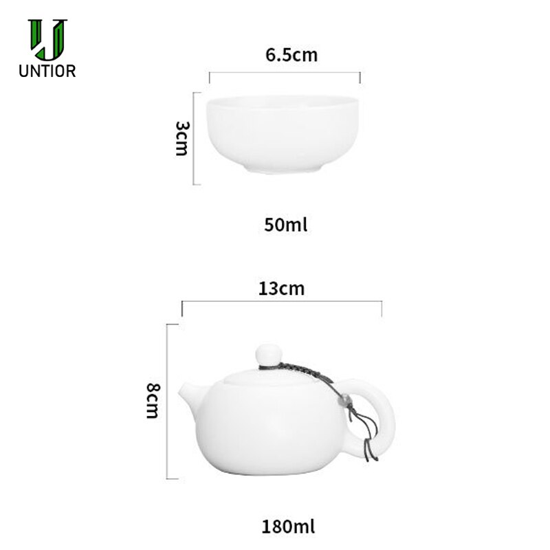 Untioor Keramische Theepot Outdoor Reizen Kung Fu Theepot Zak Reizen Set Chinese Thee Set Draagbare Thee Set Voor Verjaardag Bruiloft
