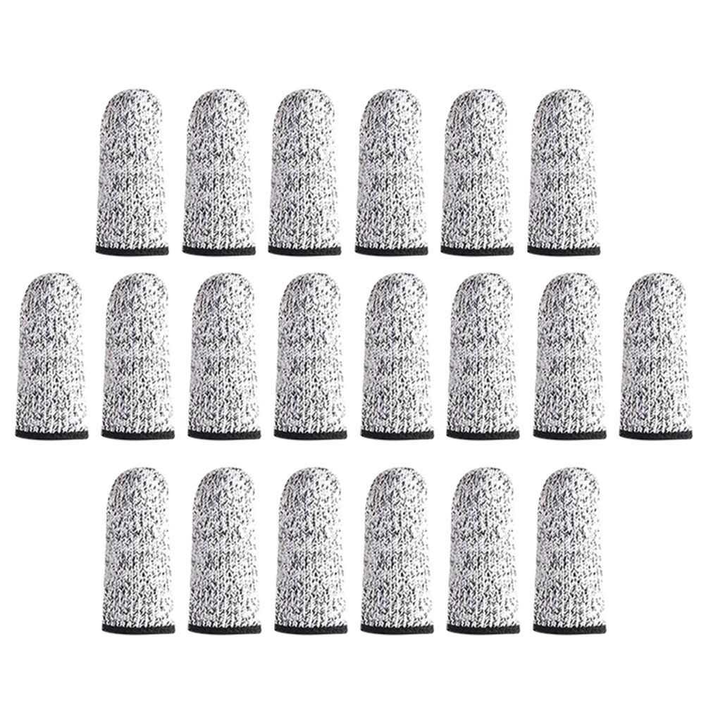 10 Pairs of Finger Sleeve Protectors Cut Resistant Finger Guards (Dark Grey)