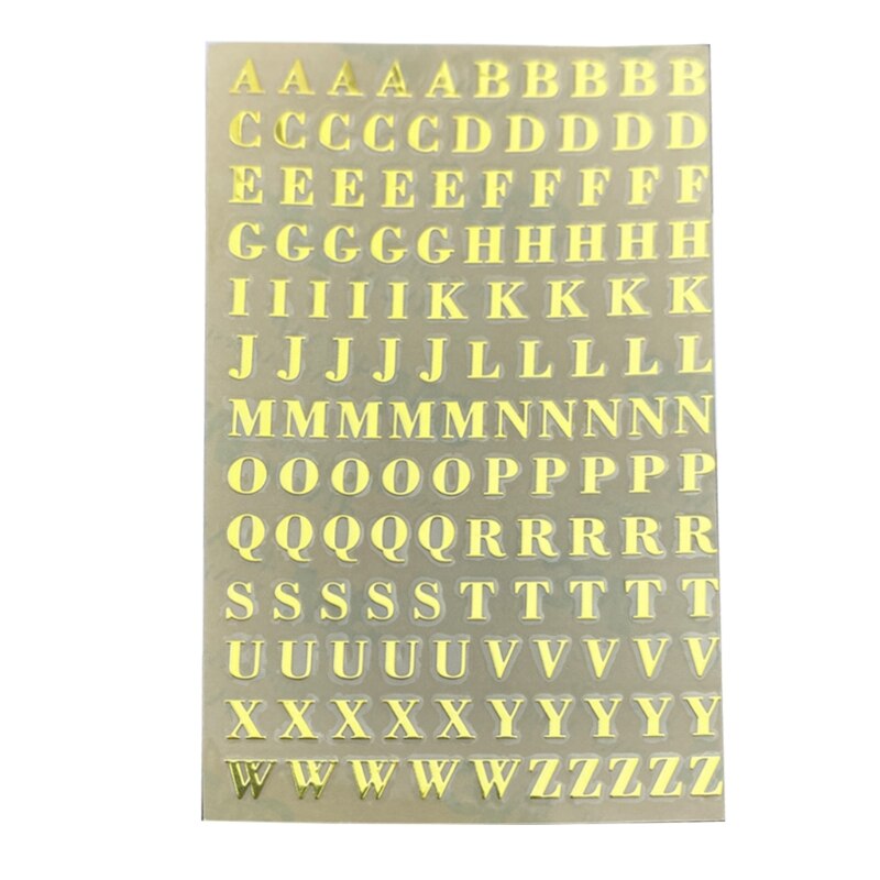 Gold/Silver Alphabet Glitter Epoxy Resin Metal Decorative Stickers English Letters Numbers UV Epoxy Resin Fillings Filler: 7