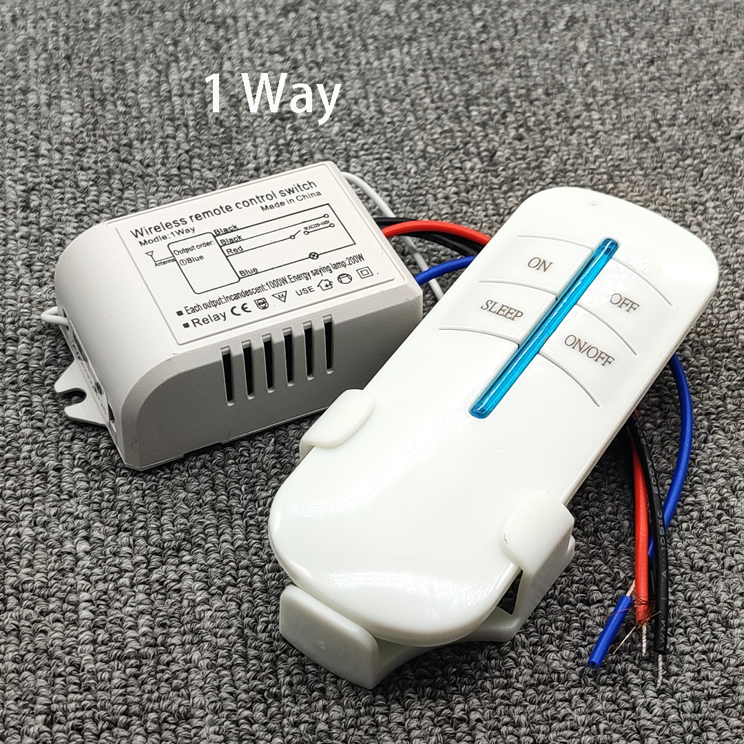 220V 1/2/3/4 Way ON/OFF wireless digital remote control manual remote control switch wireless control switch with Bracket: Orange