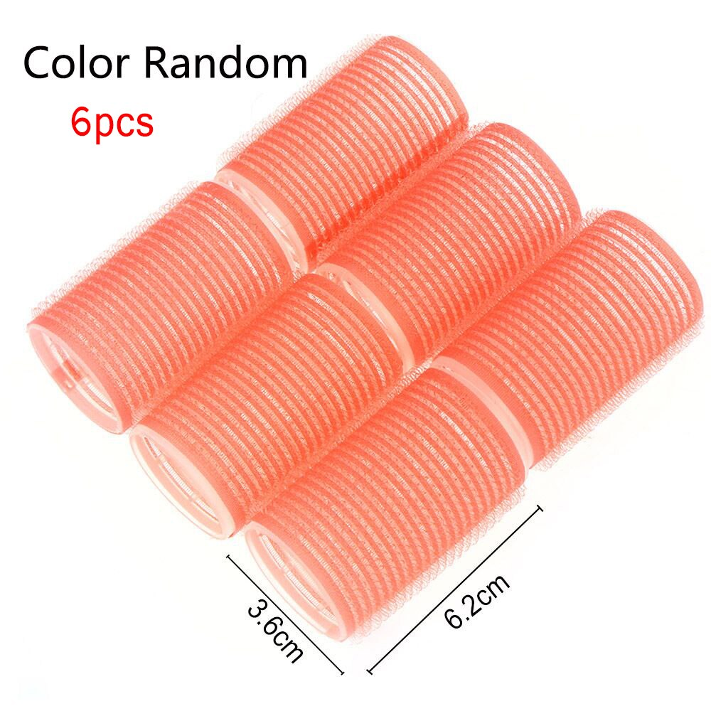 Multi Size Black Self Grip Hair Rollers Pro Salon Hairdressing Curlers Hair Sticky Cling Style For DIY Hair Styling: Random 6pcs Size4