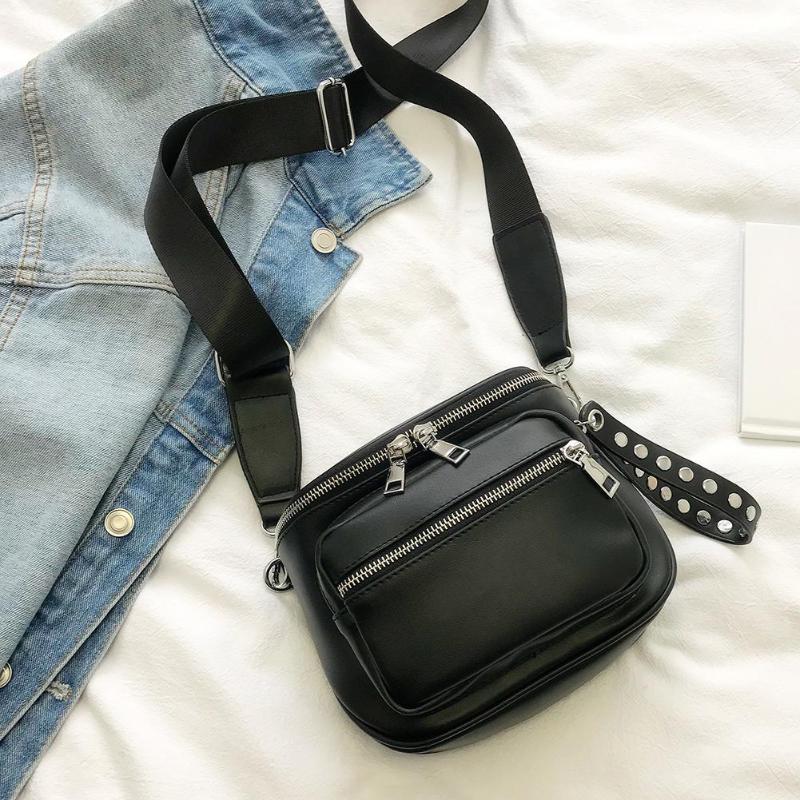 Bolso de hombro de Color liso para mujer, bandolera de piel sintética de gran capacidad, informal