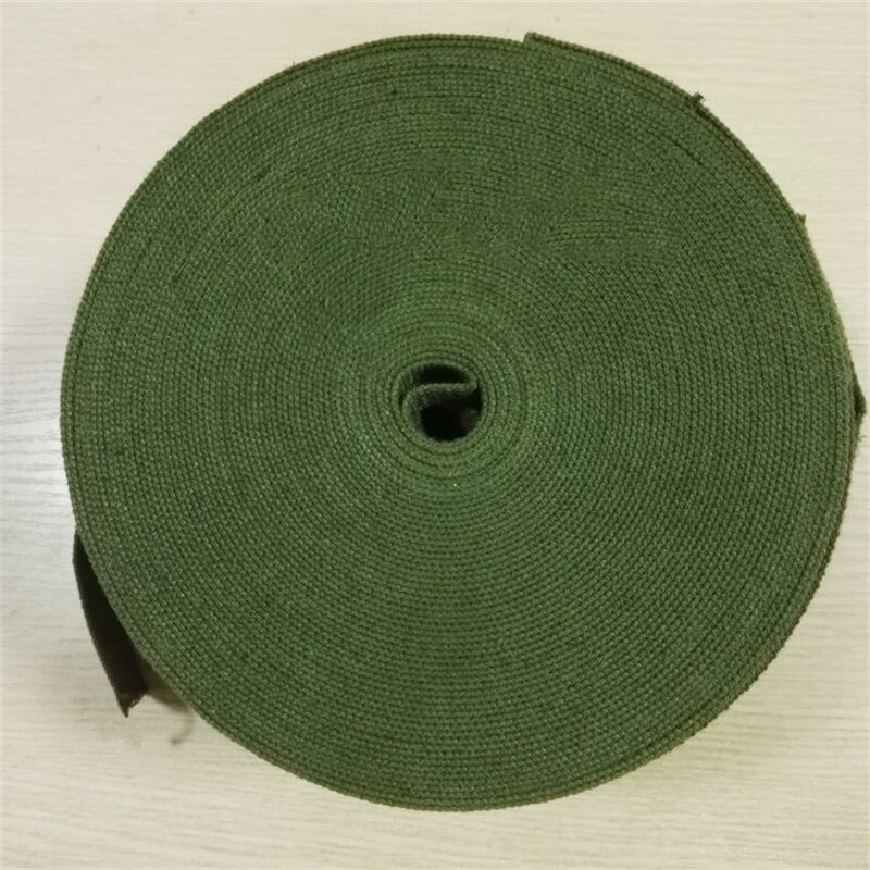 10 Meters Polyester-Cotton Army Green Padded Backpack With Canvas Belt Suitcase Packing Binding Belt Webbing Cotton Strap