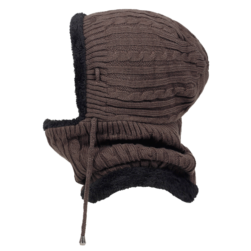 Gorro de lana salvaje para hombre y mujer, gorros gruesos de terciopelo, cálidos, a la , a prueba de viento,: Caqui