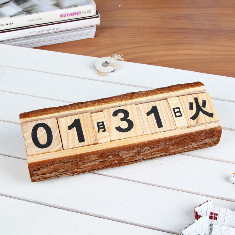 Calendario de escritorio de madera de Japón para hacer lista, planificador diario, libro, suministros de escritorio de oficina, Escuela de pie