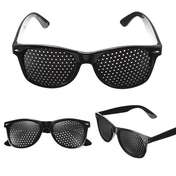 Unisex Vision Care Pinholes Eye Exercise Eyeglasses Pinholes Glasses Eyesight Improve plastic Black