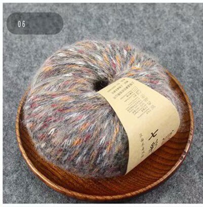 Fil de laine d'alpaga coloré 50g/balle, fil de cachemire moyen et épais pour tricoter, écharpe, manteau: 06