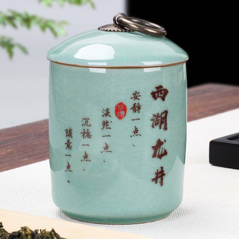 Thee Doos Koffie Organizer Puer Thee Container Chinese Groene Thee Aardewerk Pot Kruiden Voedsel Opslag Pot Keuken Items Luchtdichte Flessen: XHLJ-about10.7X7.4cm