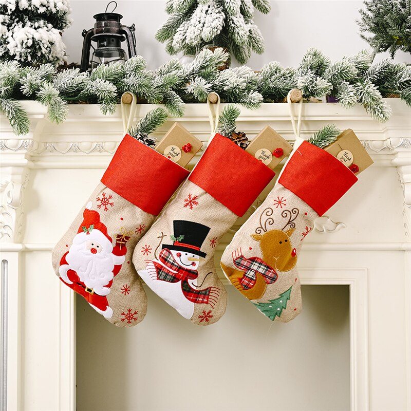 Kerst Ornamenten Kerstman Sok Haard Trimmings Kerstsok Tassen Kids Snoep Zakken Ornament Adornos Navidad