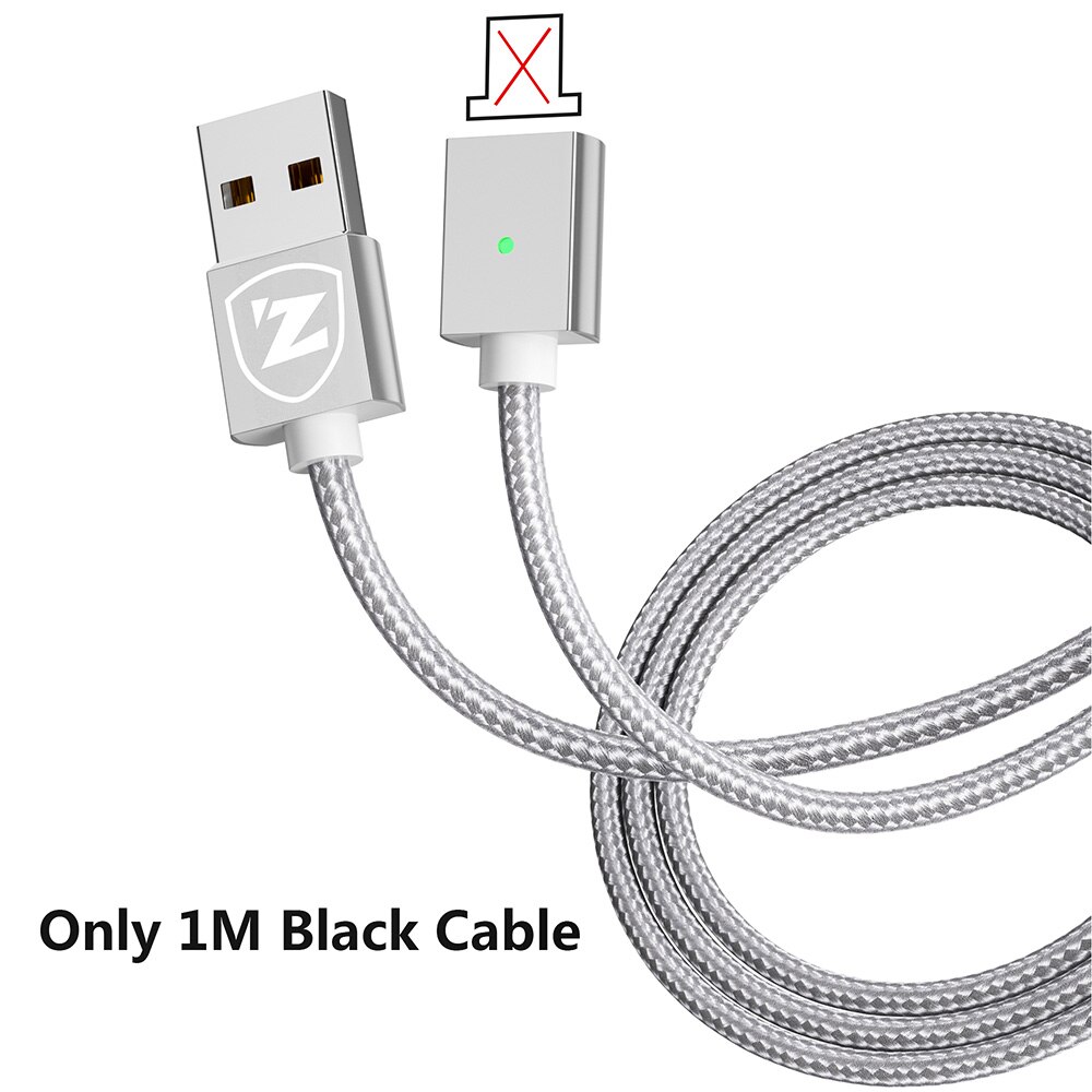 Zrse 3a magnetische kabel voor iphone samsung snel opladen micro usb-kabel type c kabels voor huawei oneplus xiaomi redmi note 7 k20: Alleen zilveren kabel